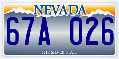 NV license plate 67A026