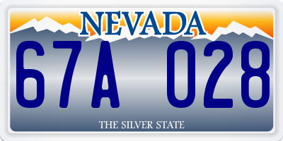 NV license plate 67A028