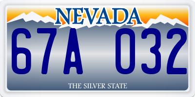 NV license plate 67A032