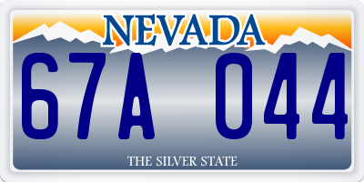 NV license plate 67A044