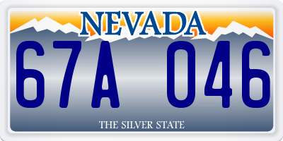 NV license plate 67A046