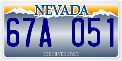 NV license plate 67A051
