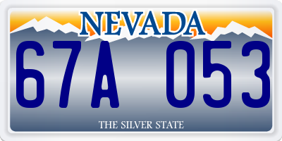 NV license plate 67A053
