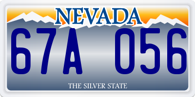 NV license plate 67A056