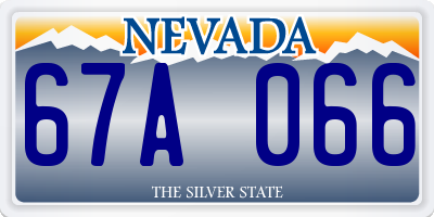 NV license plate 67A066