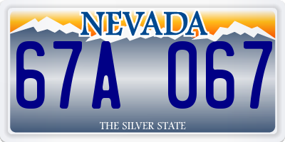 NV license plate 67A067