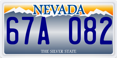 NV license plate 67A082
