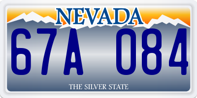 NV license plate 67A084