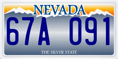 NV license plate 67A091