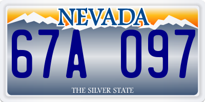NV license plate 67A097