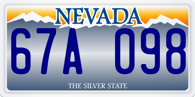 NV license plate 67A098