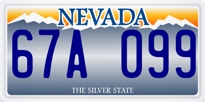 NV license plate 67A099