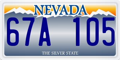 NV license plate 67A105