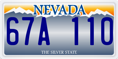 NV license plate 67A110
