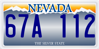 NV license plate 67A112