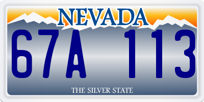 NV license plate 67A113