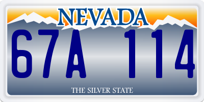 NV license plate 67A114