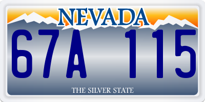 NV license plate 67A115