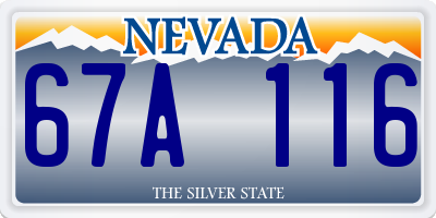 NV license plate 67A116