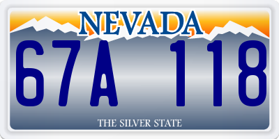 NV license plate 67A118