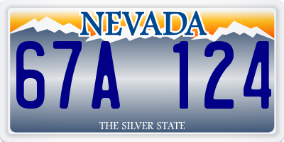 NV license plate 67A124