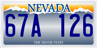 NV license plate 67A126