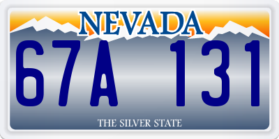 NV license plate 67A131