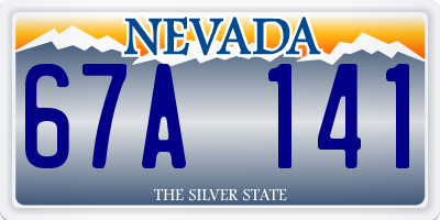 NV license plate 67A141
