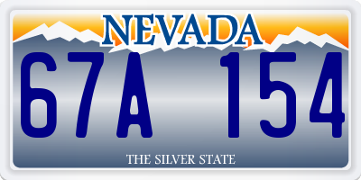 NV license plate 67A154