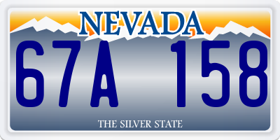 NV license plate 67A158