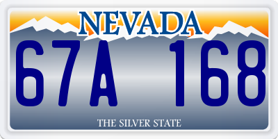 NV license plate 67A168