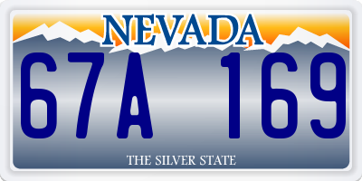 NV license plate 67A169