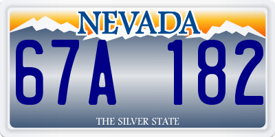 NV license plate 67A182