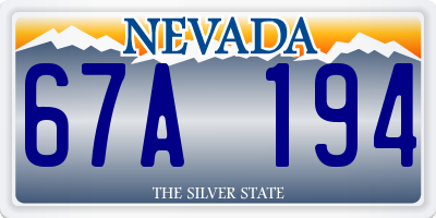 NV license plate 67A194