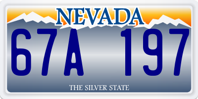 NV license plate 67A197