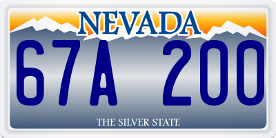 NV license plate 67A200