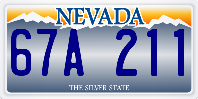 NV license plate 67A211