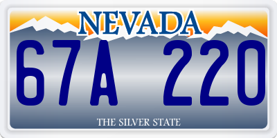 NV license plate 67A220