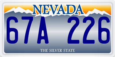 NV license plate 67A226