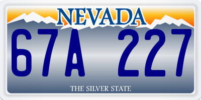 NV license plate 67A227