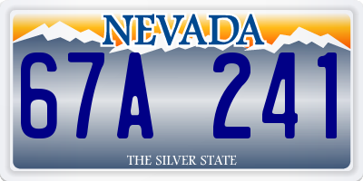 NV license plate 67A241