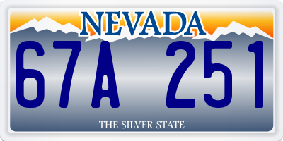 NV license plate 67A251