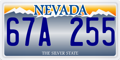 NV license plate 67A255
