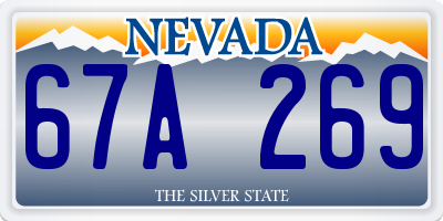 NV license plate 67A269