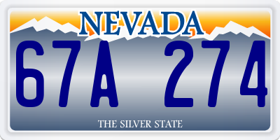 NV license plate 67A274