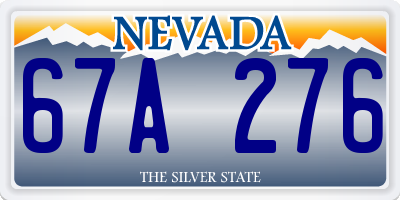 NV license plate 67A276