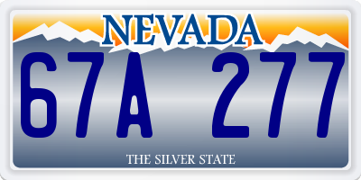 NV license plate 67A277