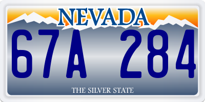 NV license plate 67A284
