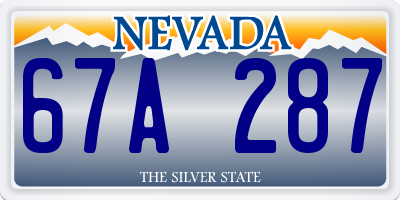 NV license plate 67A287