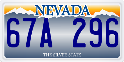 NV license plate 67A296